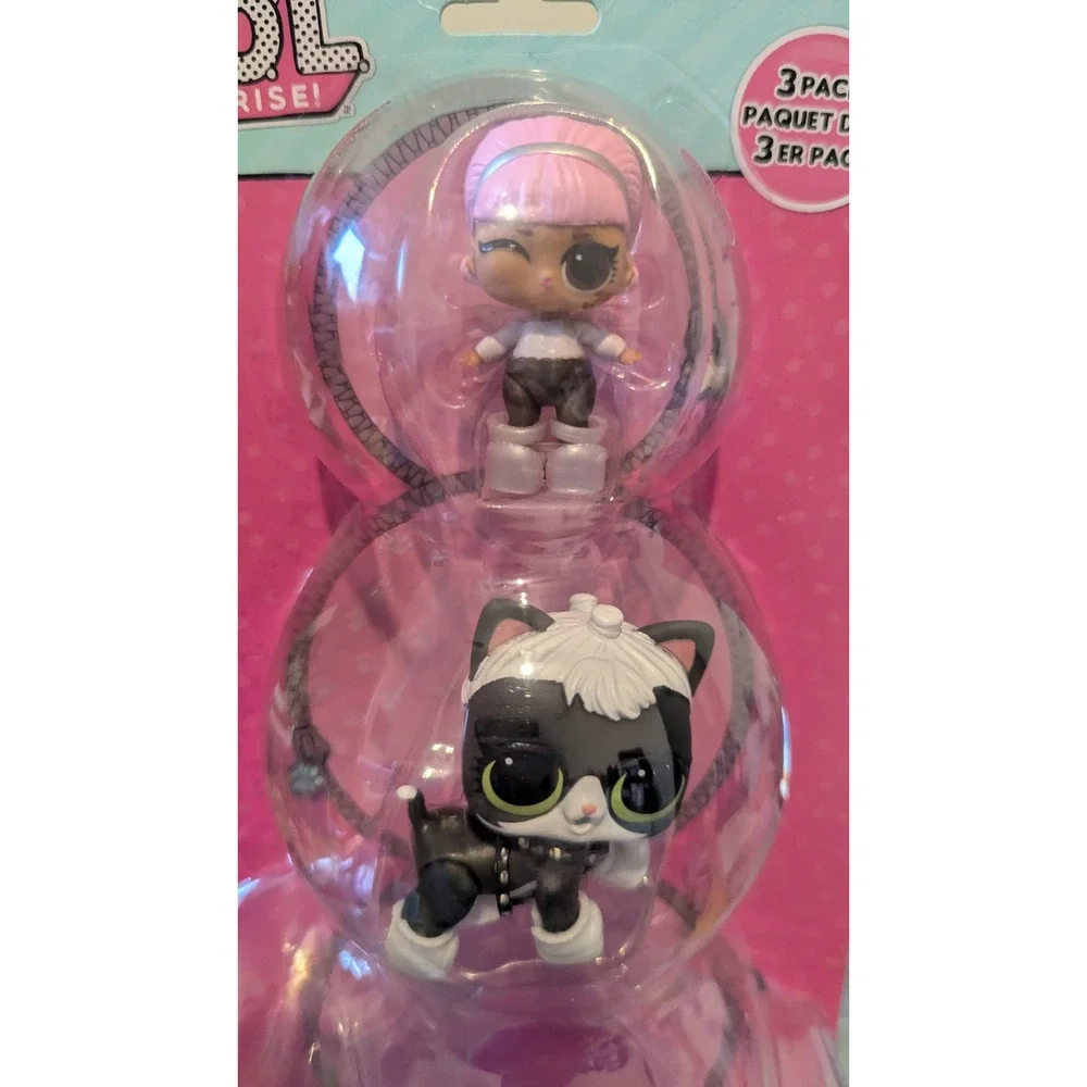 LOL Surprise 3 Pack Figure Set‎ Mini Doll Pet Cat and Lil Sister 2021 MGA New